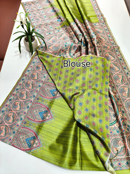 Tussar Silk Madhubani - MEHENDI