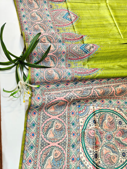 Tussar Silk Madhubani - MEHENDI