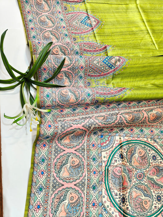 Tussar Silk Madhubani - MEHENDI