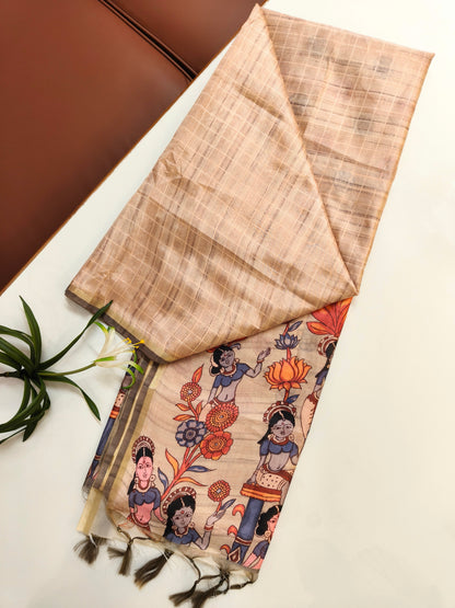 Nritya Nari Folk Art Saree - ORANGE