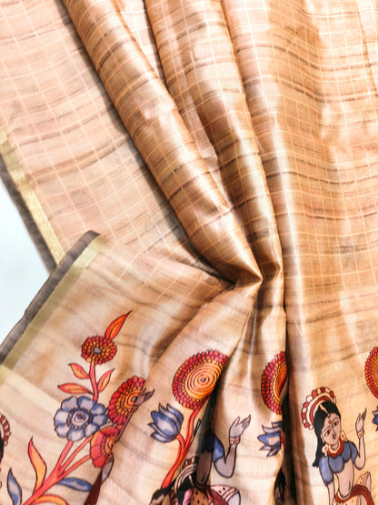 Nritya Nari Folk Art Saree - ORANGE