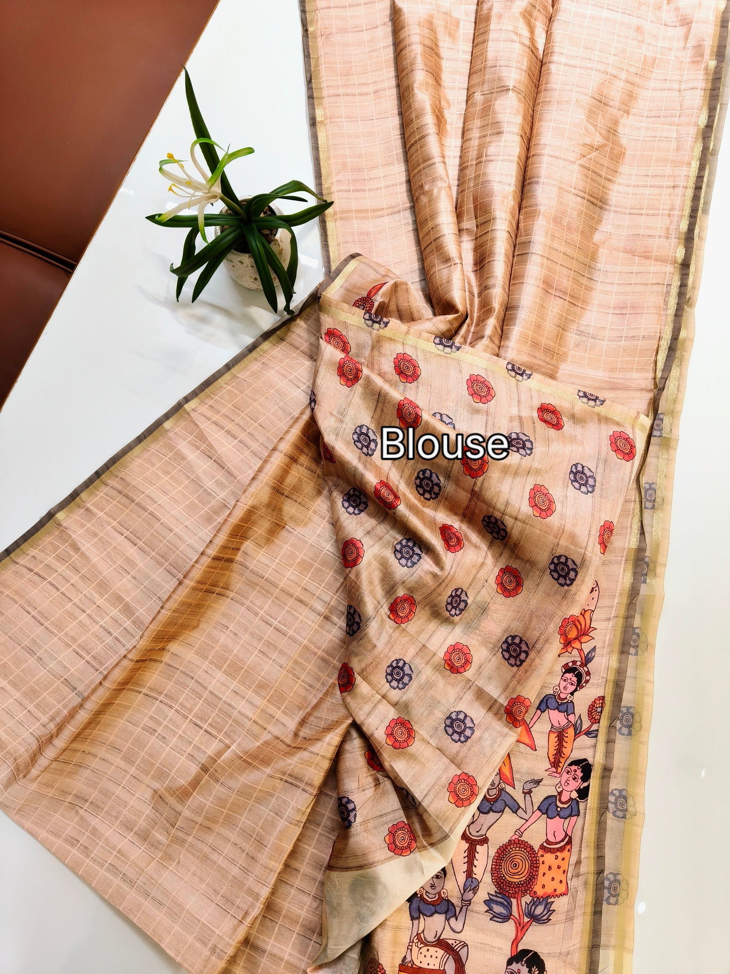 Nritya Nari Folk Art Saree - ORANGE