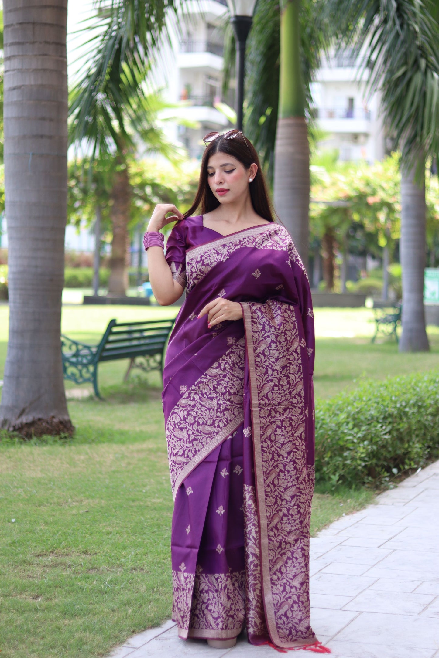 Handloom raw silk saree - WINE