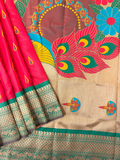 BANARASI PAITHNI  SILK SAREE  101- RED