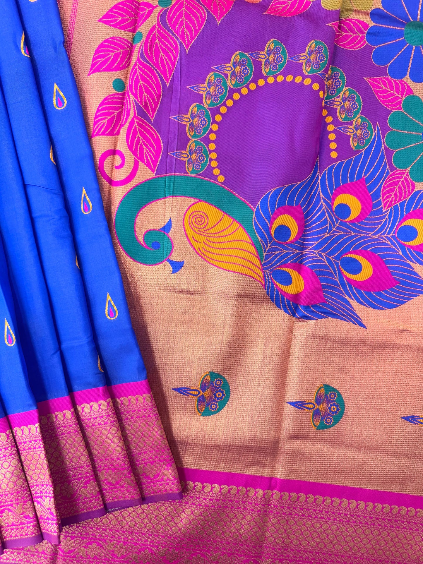 BANARASI PAITHNI  SILK SAREE  101- ROYAL BLUE
