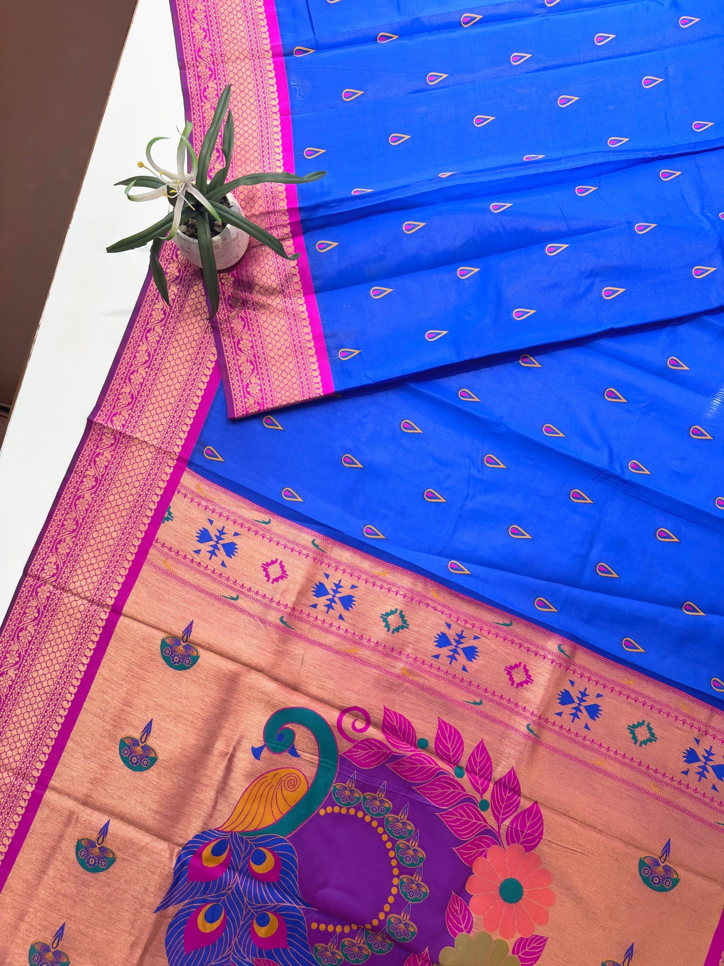 BANARASI PAITHNI  SILK SAREE  101- ROYAL BLUE