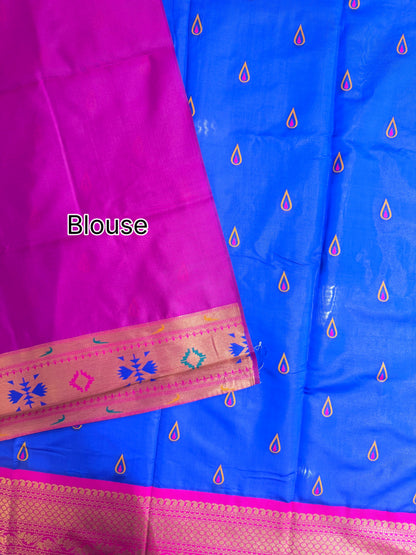 BANARASI PAITHNI  SILK SAREE  101- ROYAL BLUE