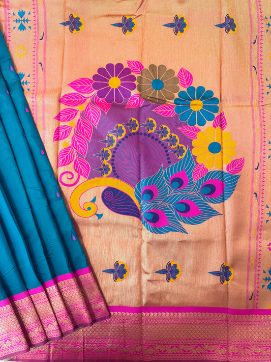 BANARASI PAITHNI  SILK SAREE  101- FIROZI