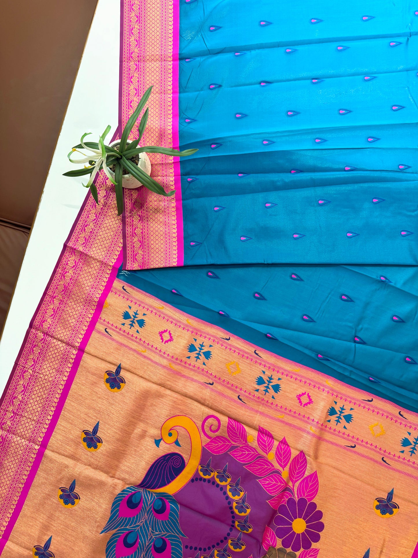 BANARASI PAITHNI  SILK SAREE  101- FIROZI