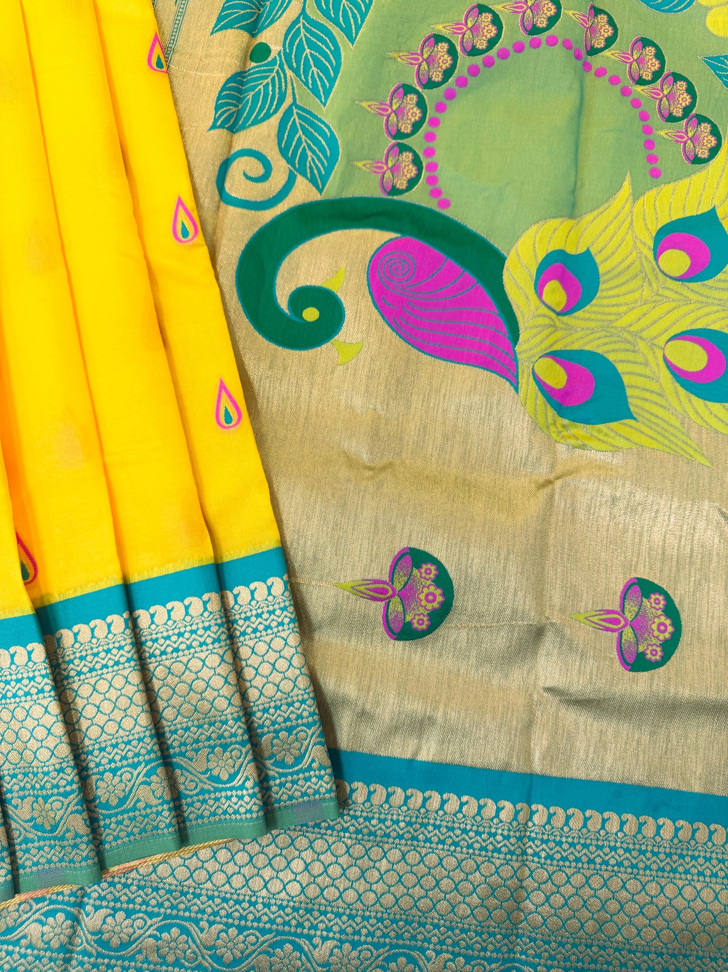 BANARASI PAITHNI  SILK SAREE  101- YELLOW