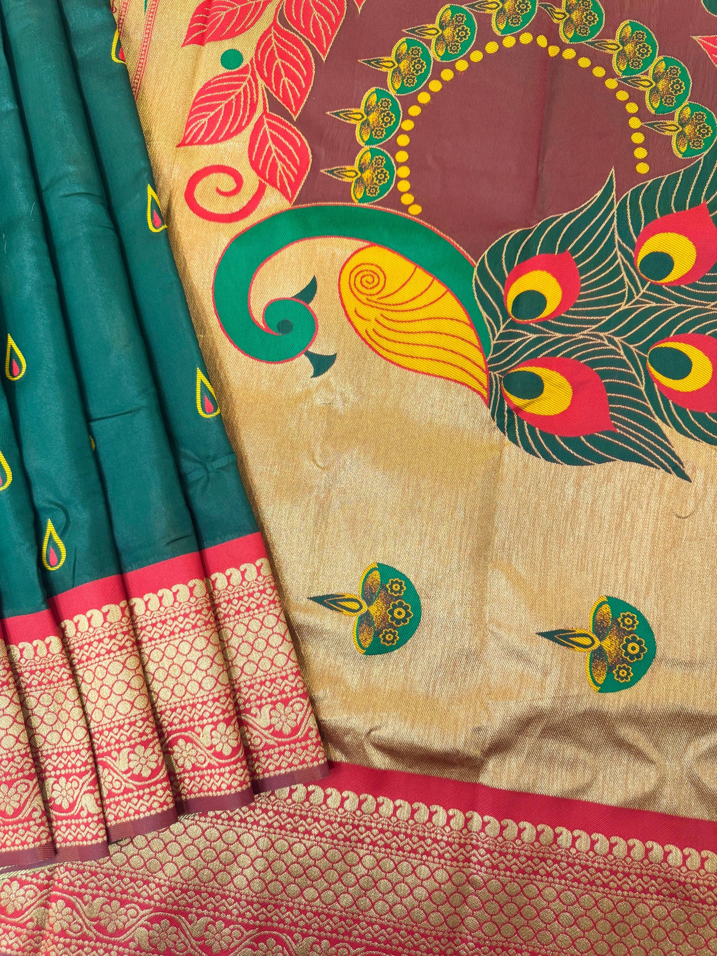 BANARASI PAITHNI  SILK SAREE  101- BT GREEN