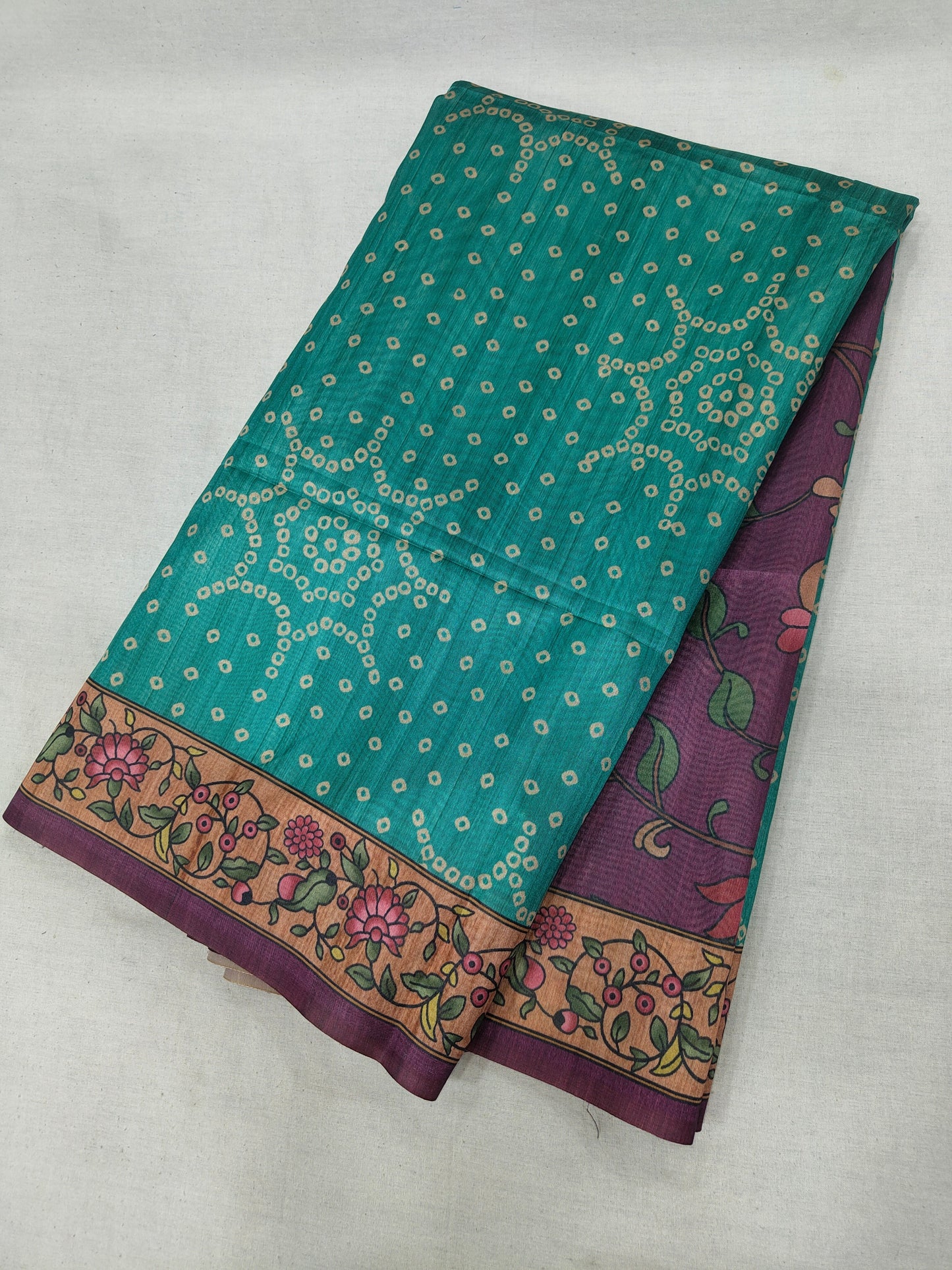 FIROZI - Tussar Silk Kalamkari Saree