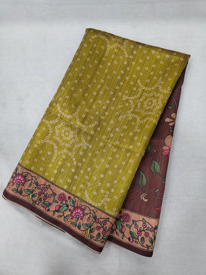 MEHENDI - Tussar Silk Kalamkari Saree