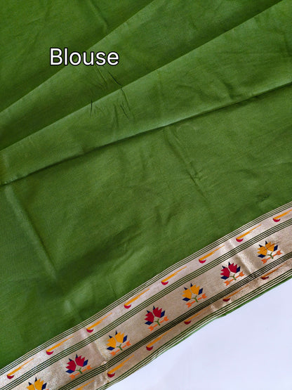 Banarasi Paithani Saree Design with Traditional Kalpavalli Pattern-MAHENDI