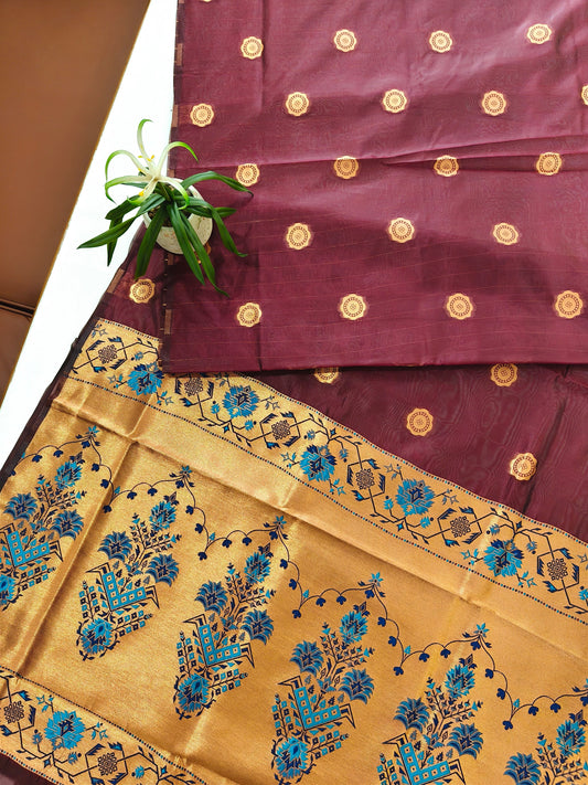Maharashtrian Paithani Silk Saree - MAROON