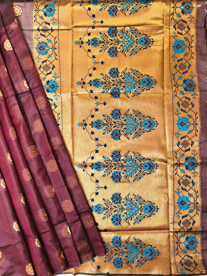 Maharashtrian Paithani Silk Saree - MAROON
