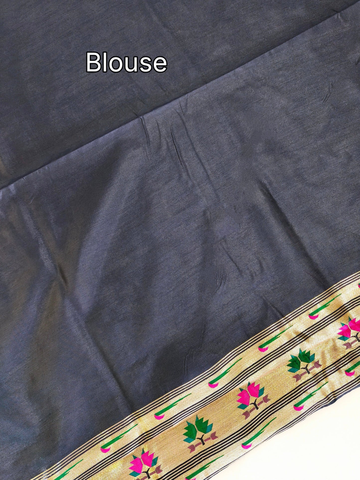 Banarasi Paithani Saree Design with Traditional Kalpavalli Pattern-NAVY BLUE