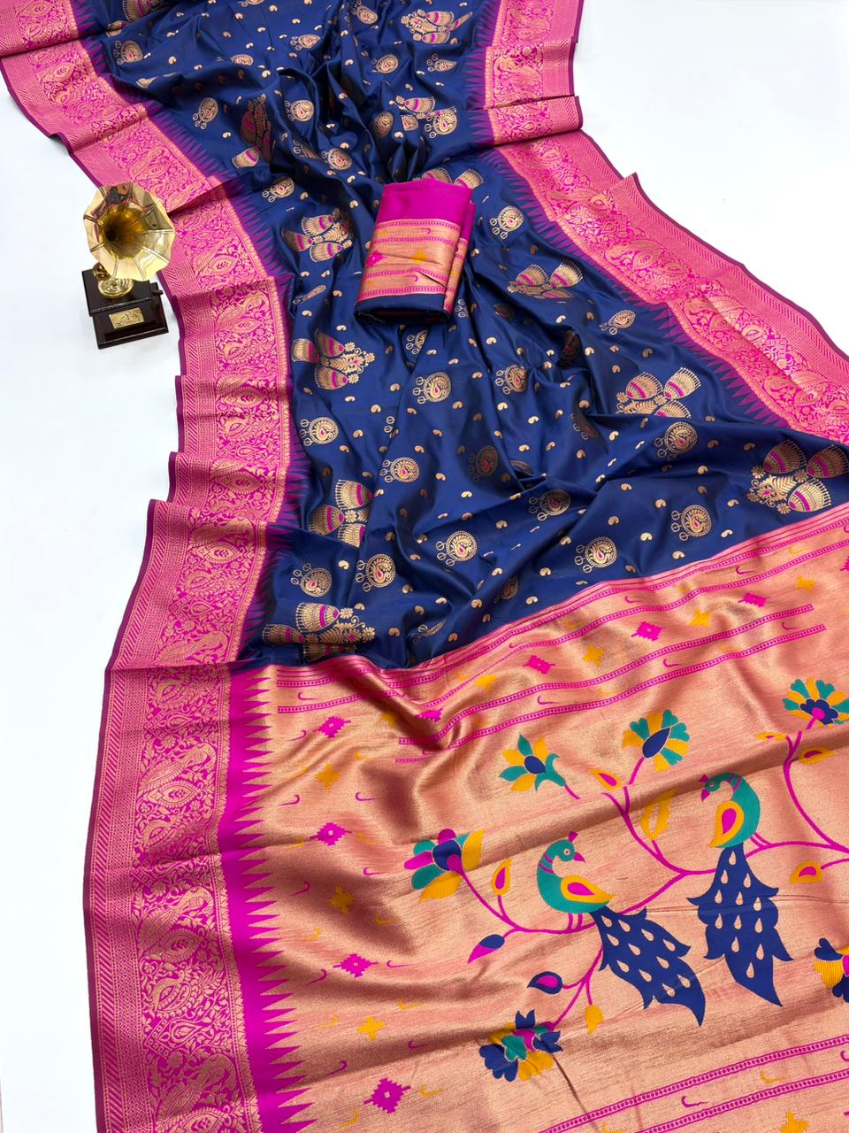 ROYAL PAITHANI EDITION 112 - NAVY BLUE