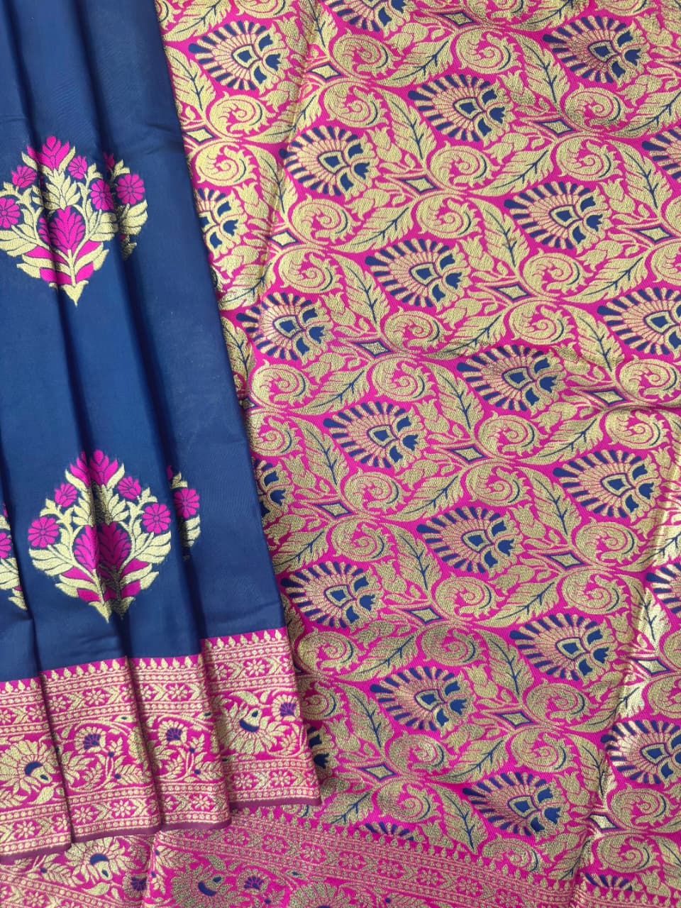 BANARASI PAITHANI  SAREE - NAVY BLUE