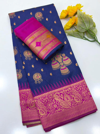 ROYAL PAITHANI EDITION 112 - NAVY BLUE