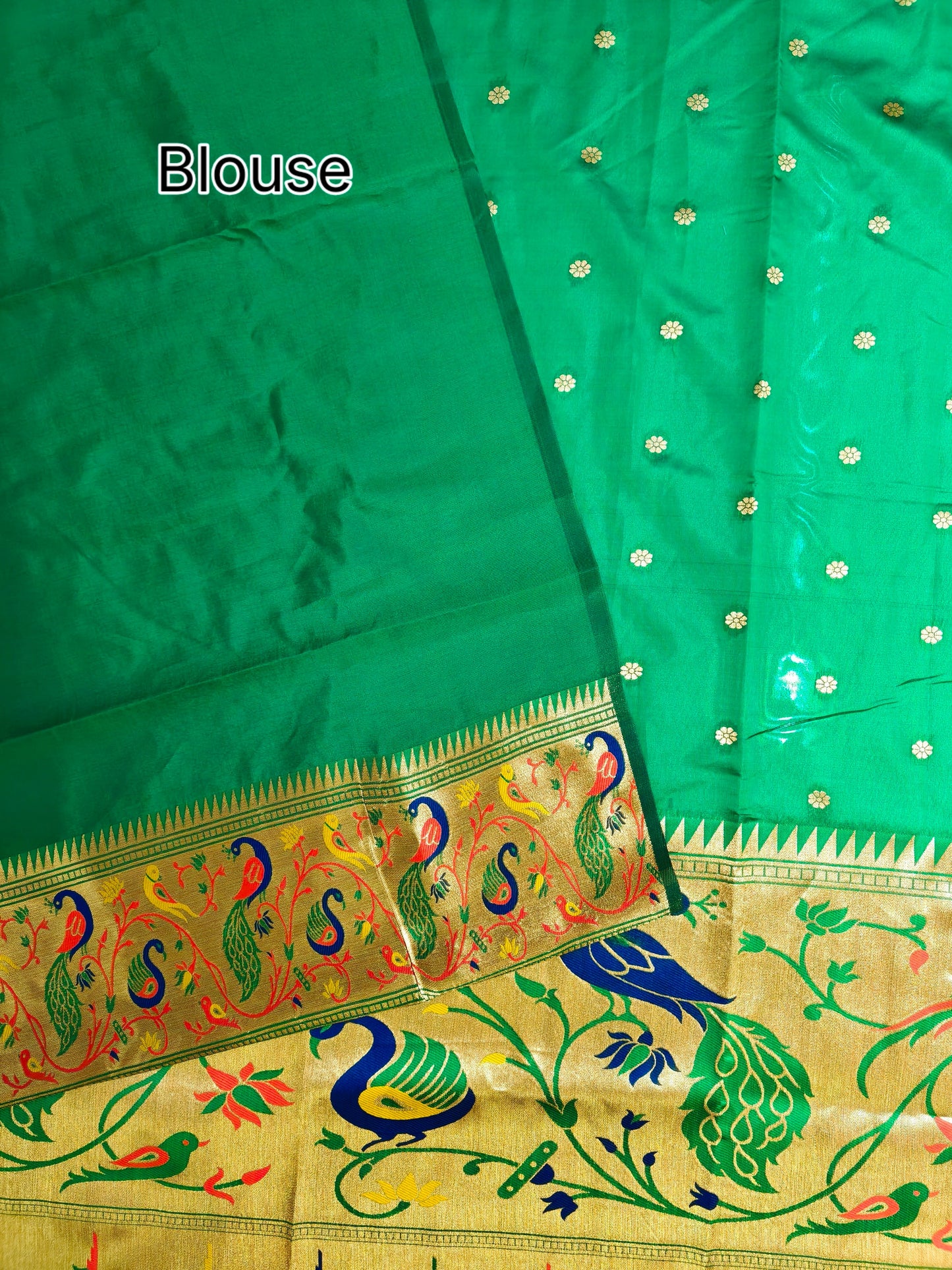 Premium Teal Silk Saree with Peacock & Bird Woven Pallu- PARROT