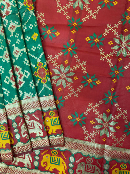 SOFT BANARASI PATOLA SAREE -  PERROT