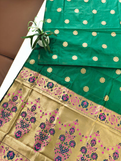 Maharashtrian Paithani Silk Saree - PERROT