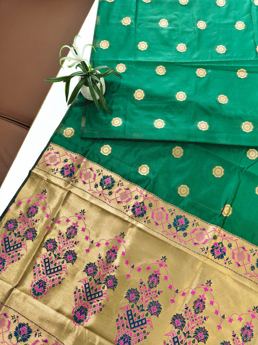 Maharashtrian Paithani Silk Saree - PERROT