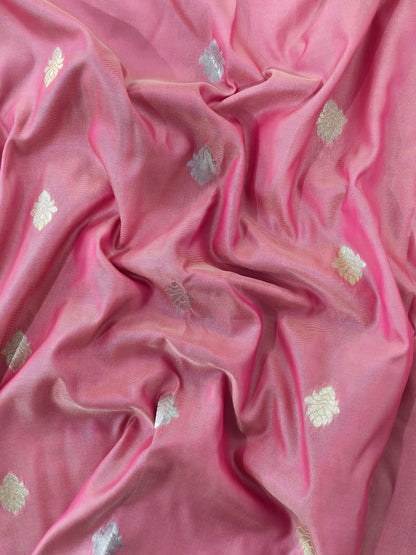 Banarasi Katan Silk Saree With Peacock Weaving  - PINK