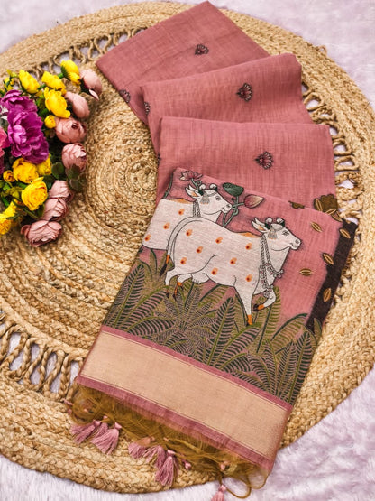 Govansh Heritage Weave Saree-PINK