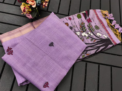 Pure Ghicha Cotton Saree with Traditional Pallu- PURPAL