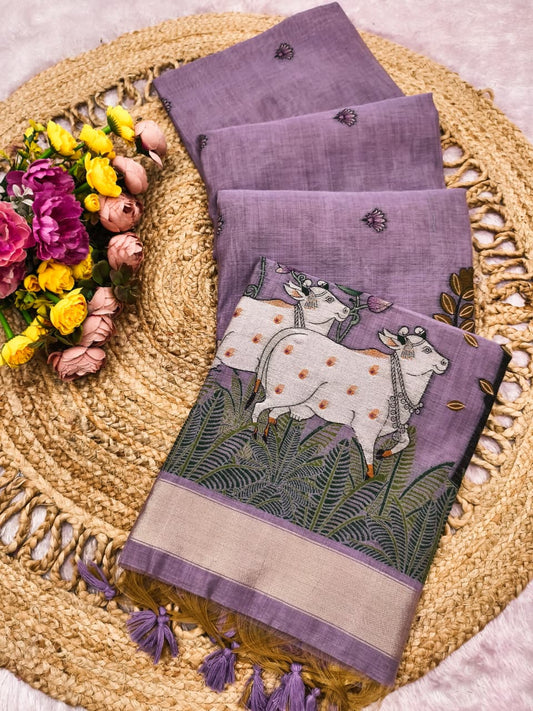 Govansh Heritage Weave Saree- PURPAL