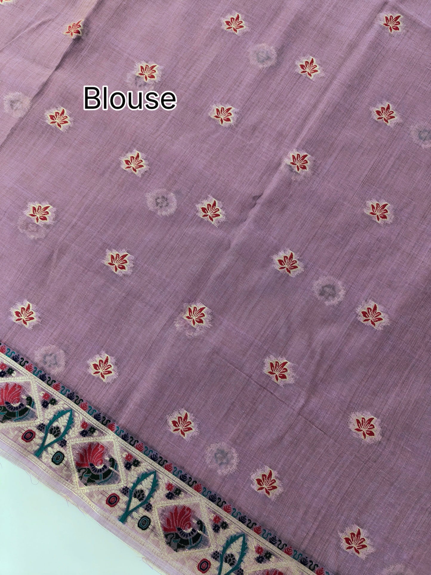 Soft Muga Cotton Maheswari Pattern Saree - Purple
