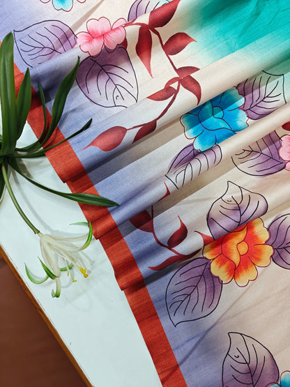 Modern Ethnic Saree with Floral Design -  RAMA