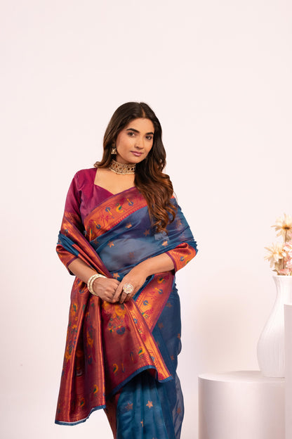Pure Banarasi Paithani Silk Saree - RAMA
