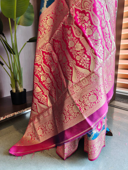 PURE SOFT BANARASI PAITHANI SILK SAREE - RAMA