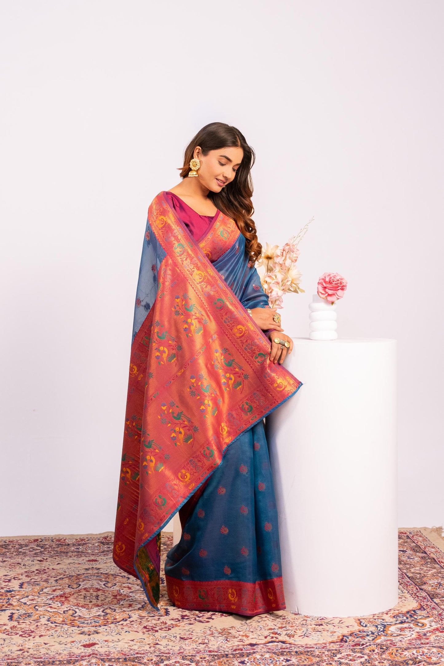 Classic Banarasi Paithani with Traditional Zari - RAMA