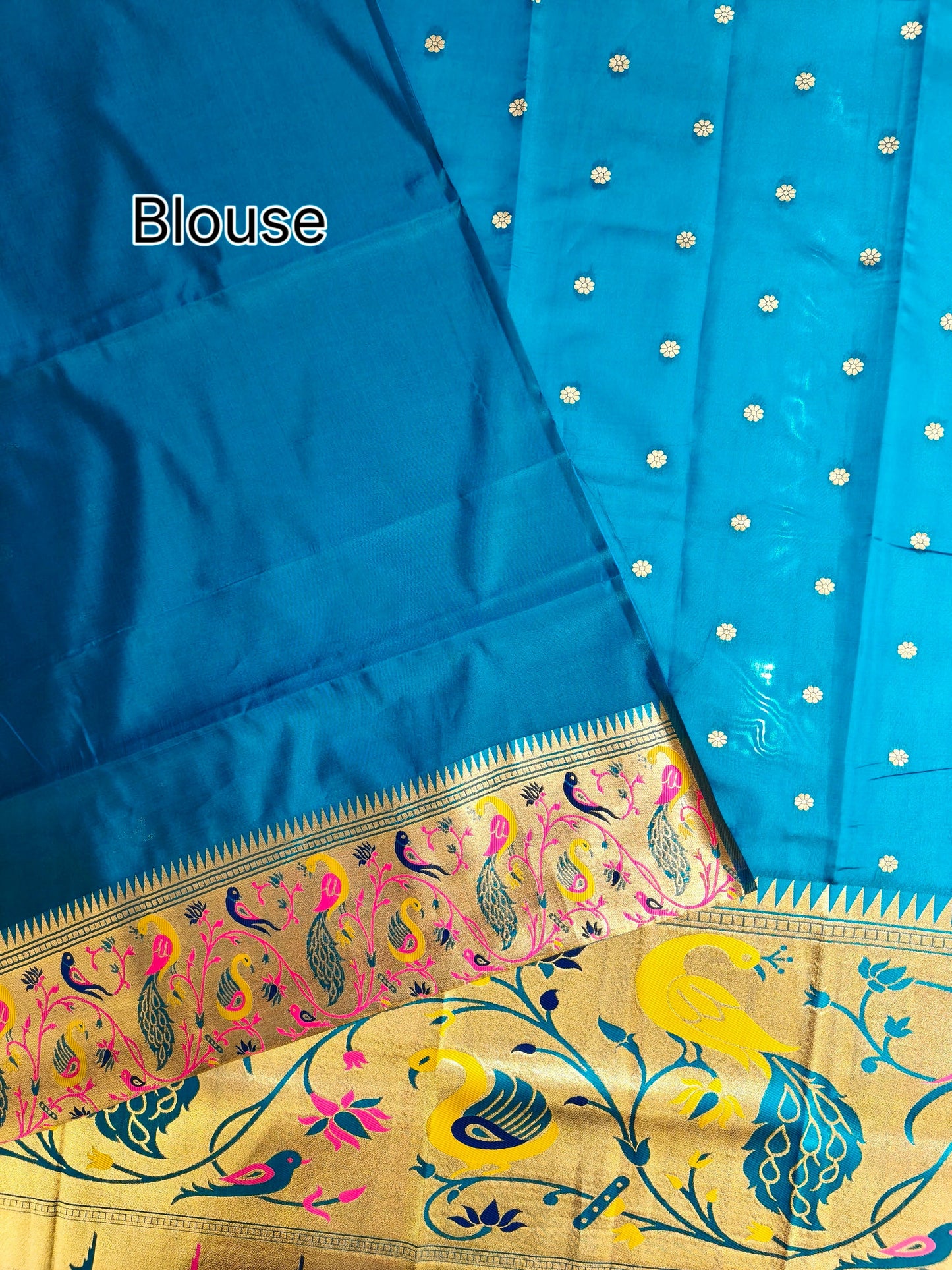 Premium Teal  Silk Saree with Peacock & Bird Woven Pallu- RAMA