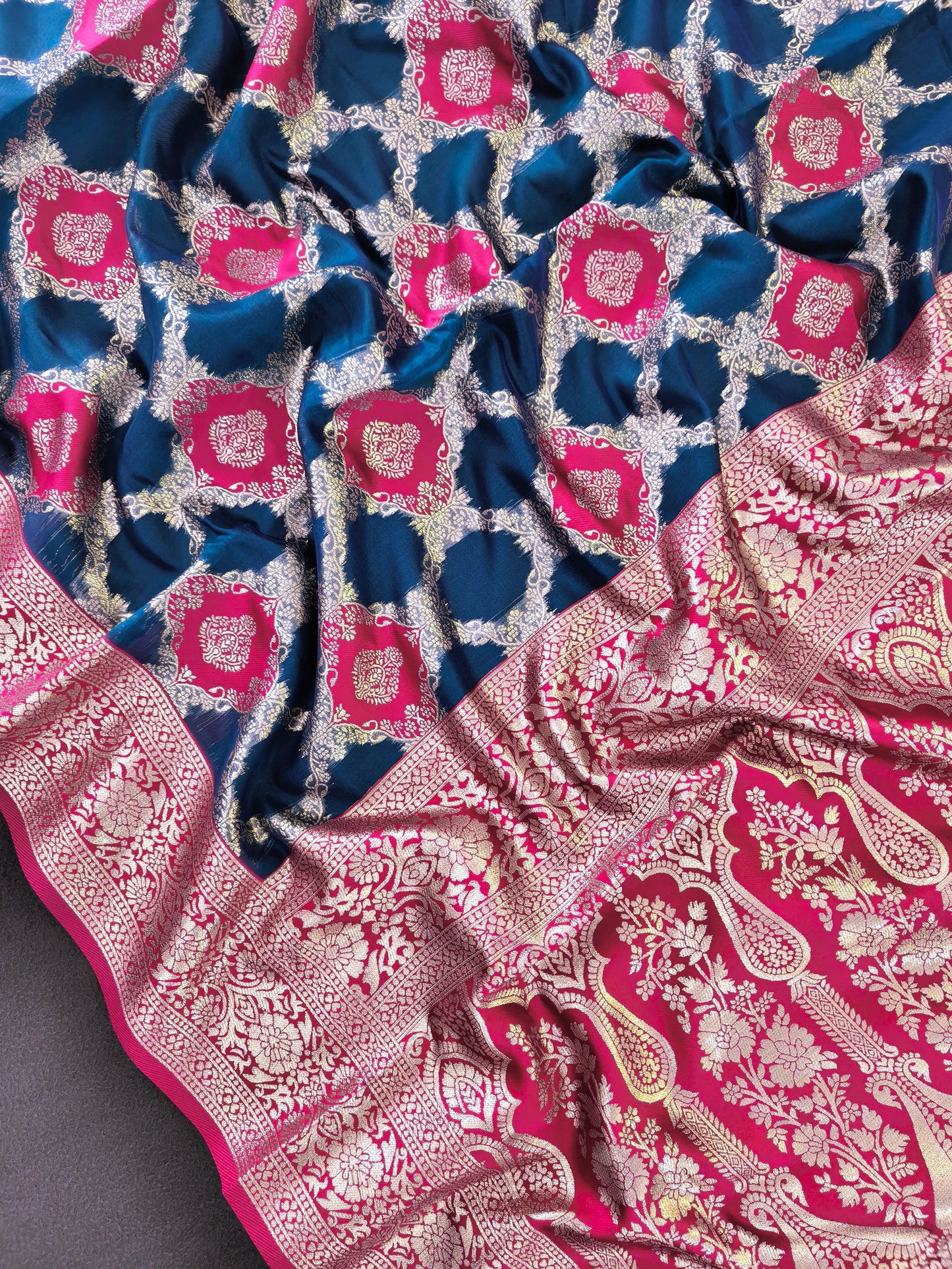 PURE SOFT BANARASI PAITHANI SILK SAREE - RAMA