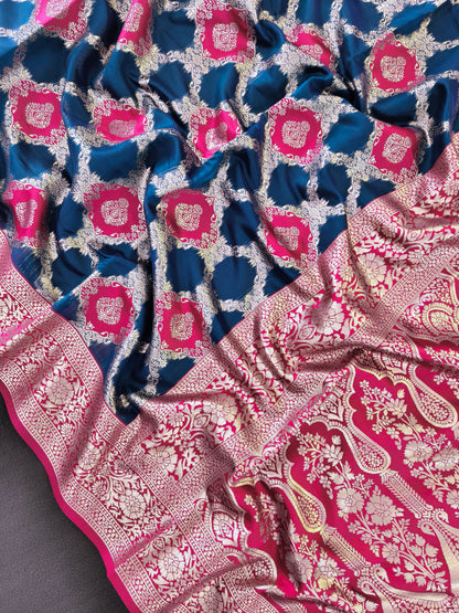 PURE SOFT BANARASI PAITHANI SILK SAREE - RAMA