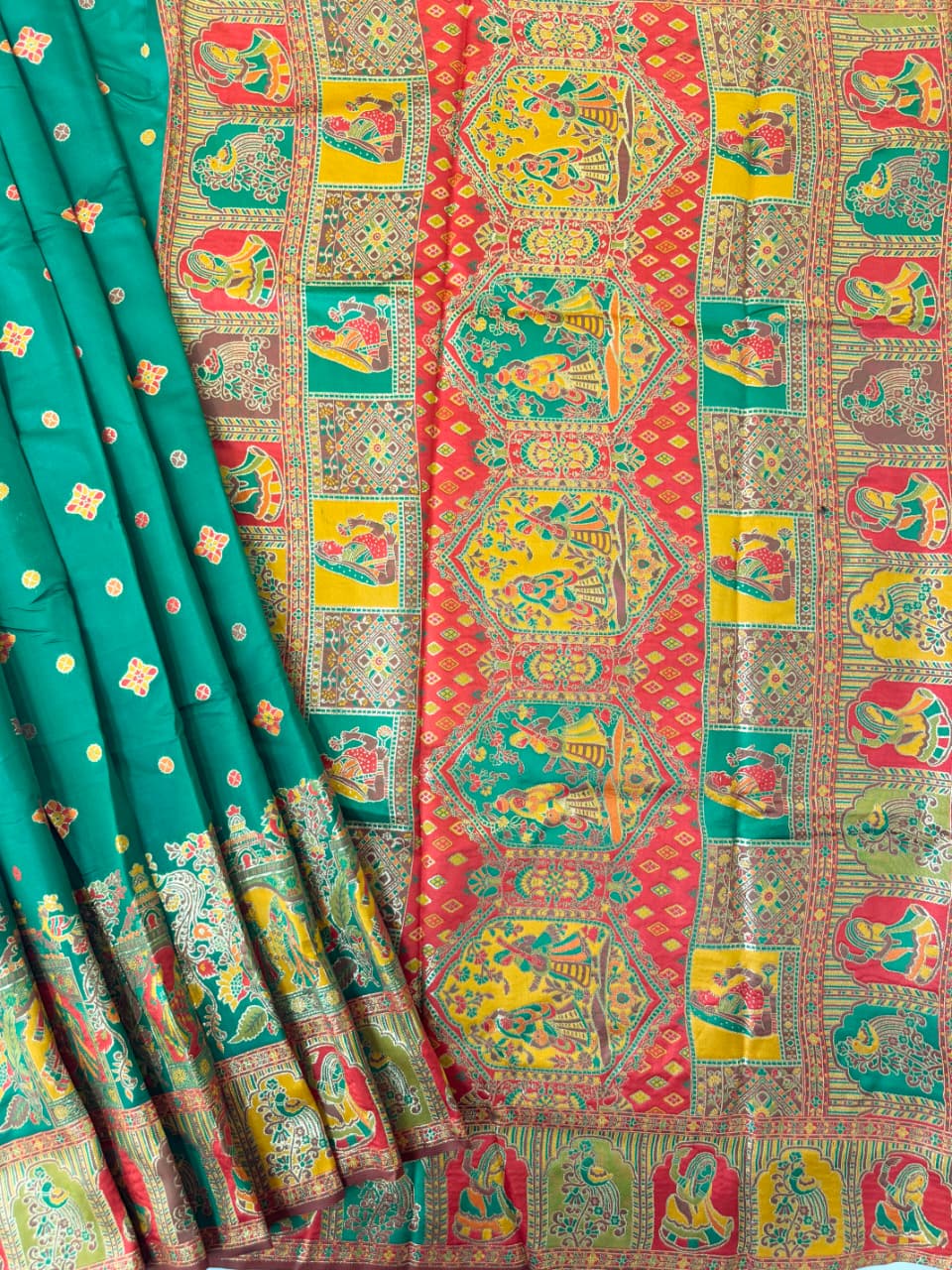 SOFT BANARASI PASHMINA  SAREE -  RAMA