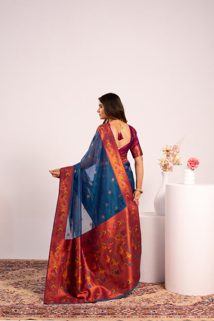 Pure Banarasi Paithani Silk Saree - RAMA