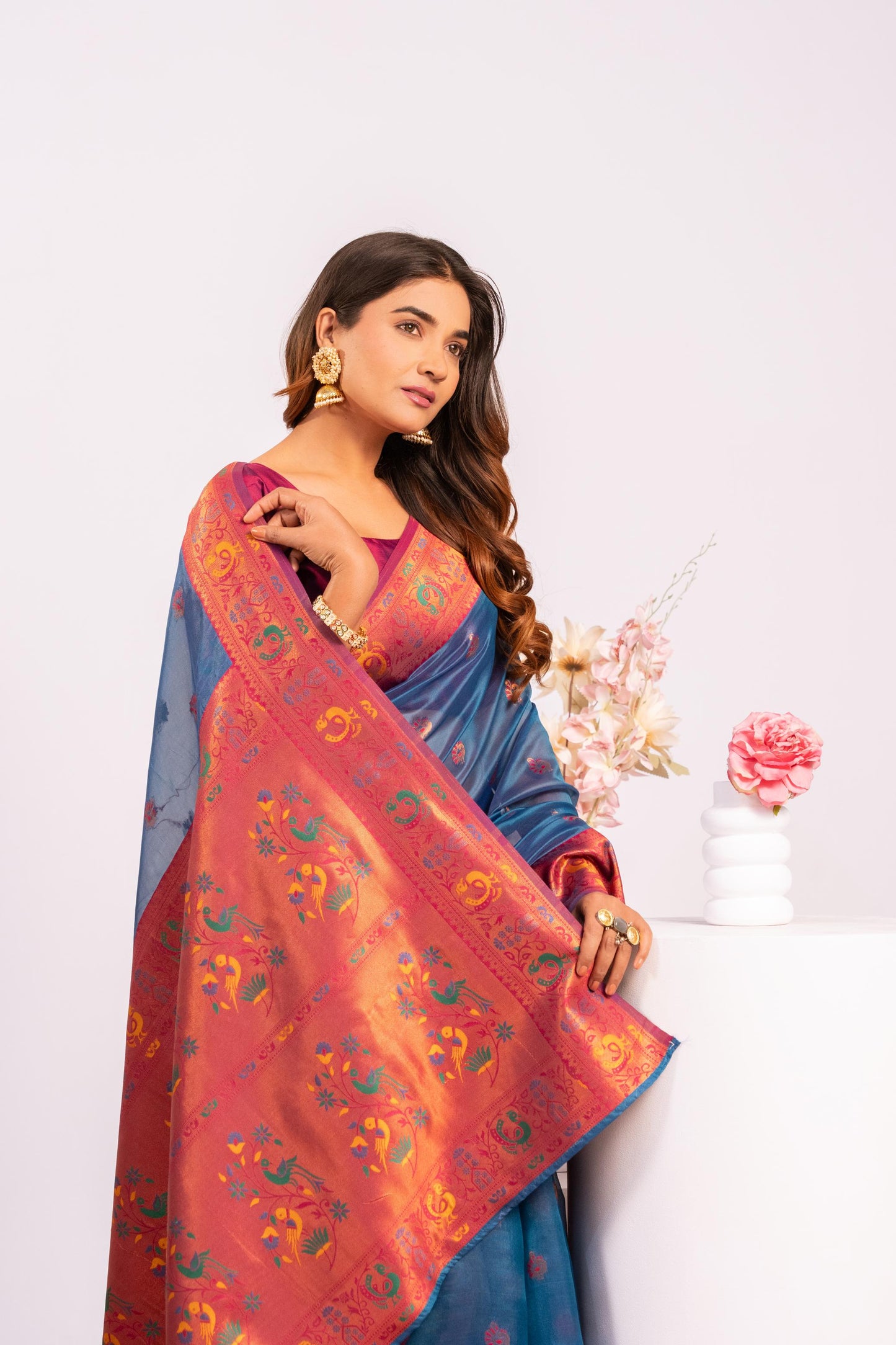 Classic Banarasi Paithani with Traditional Zari - RAMA