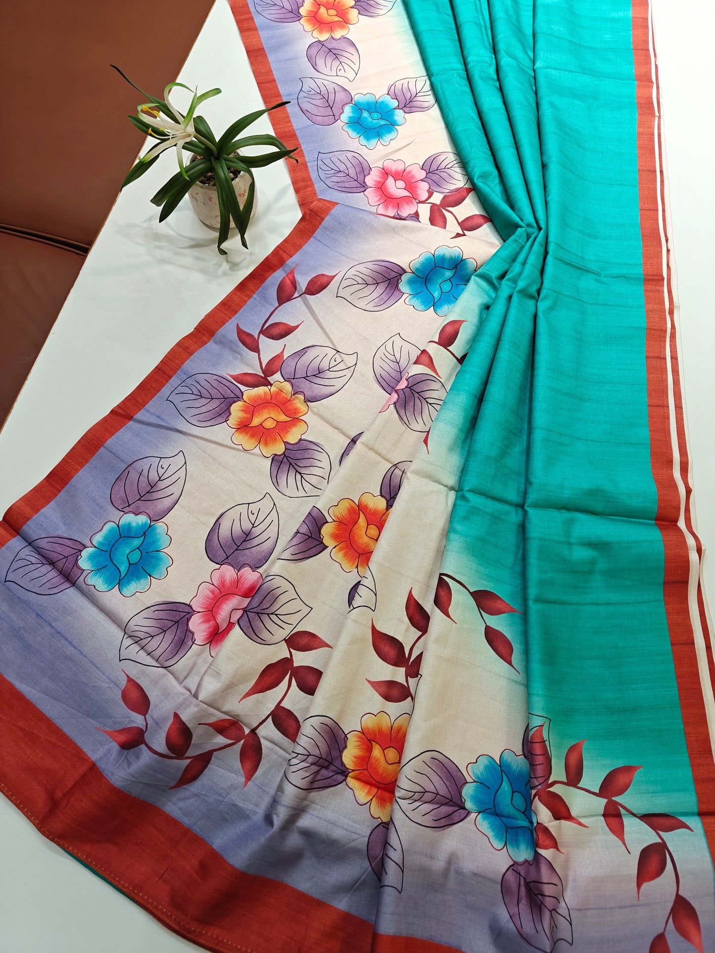 Modern Ethnic Saree with Floral Design -  RAMA