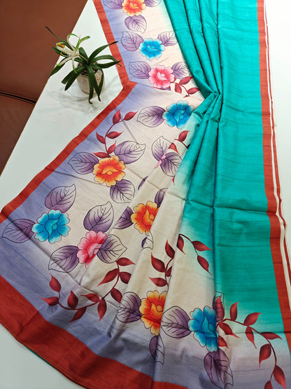 Modern Ethnic Saree with Floral Design -  RAMA