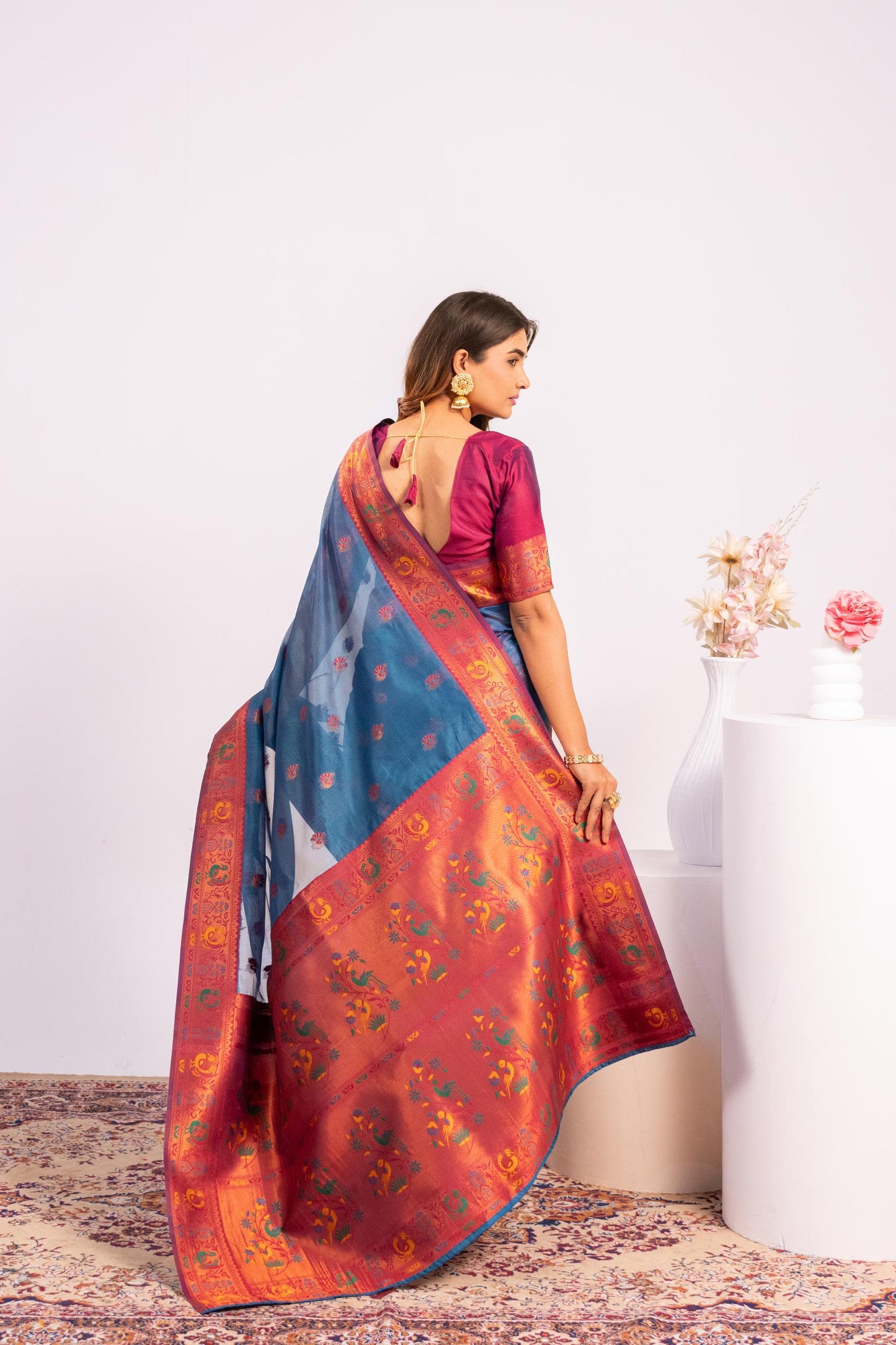 Classic Banarasi Paithani with Traditional Zari - RAMA