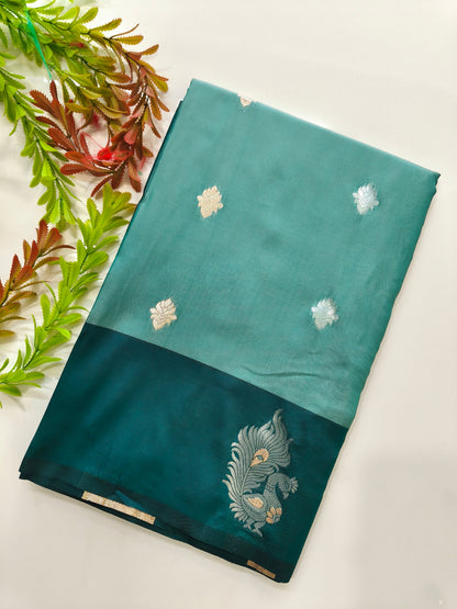 Banarasi Katan Silk Saree With Peacock Weaving  - RAMA