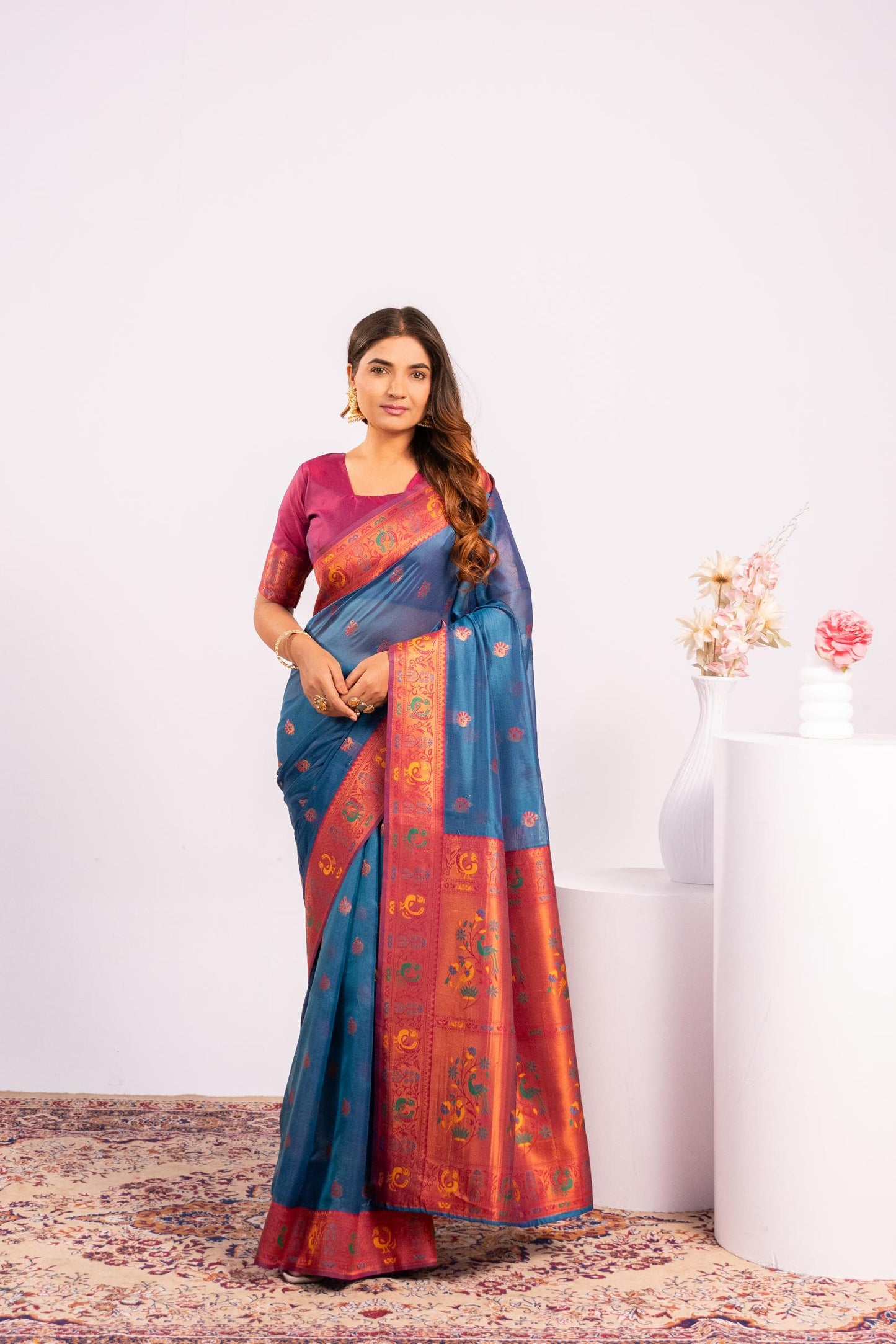 Classic Banarasi Paithani with Traditional Zari - RAMA