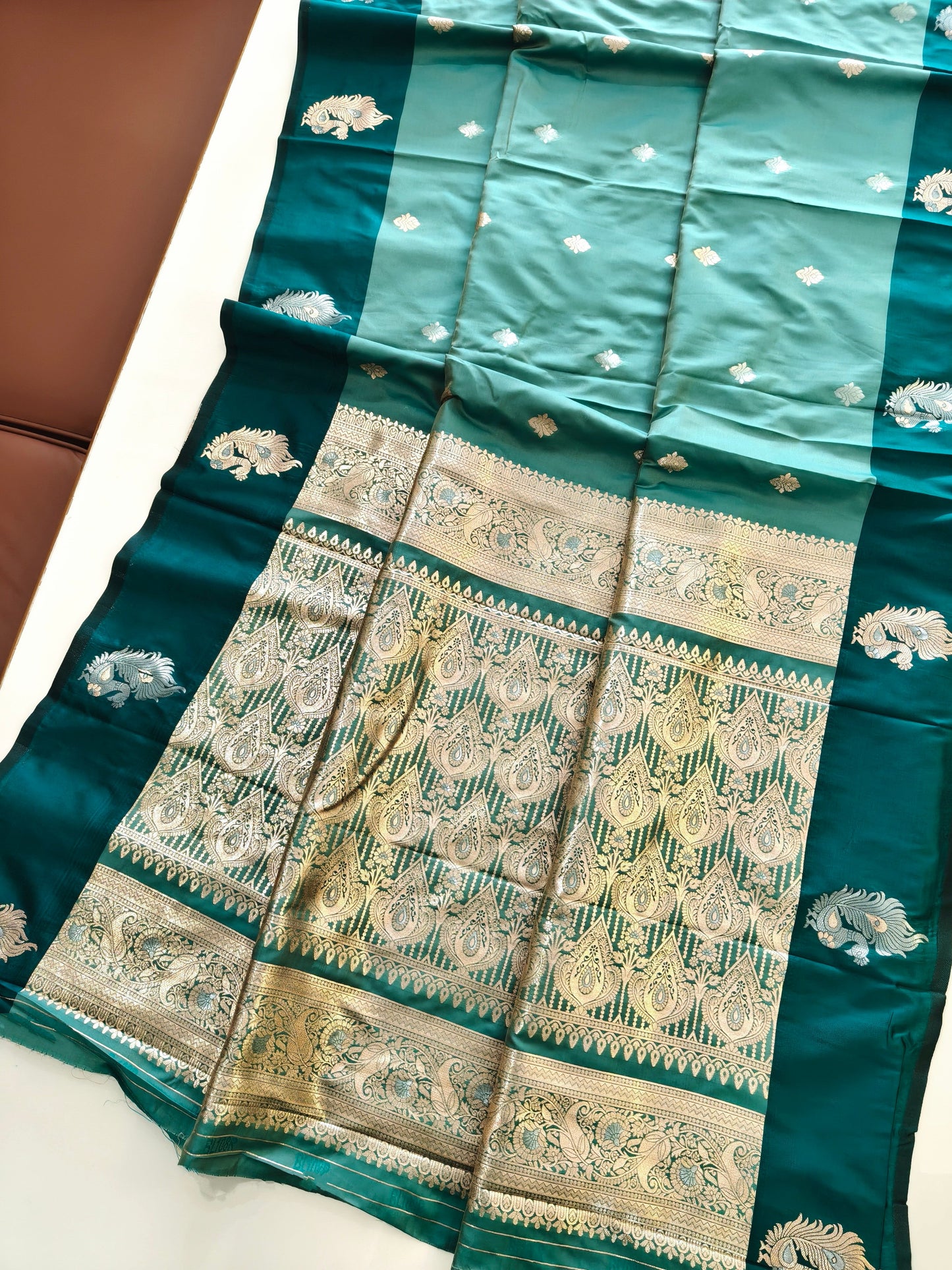 Banarasi Katan Silk Saree With Peacock Weaving  - RAMA