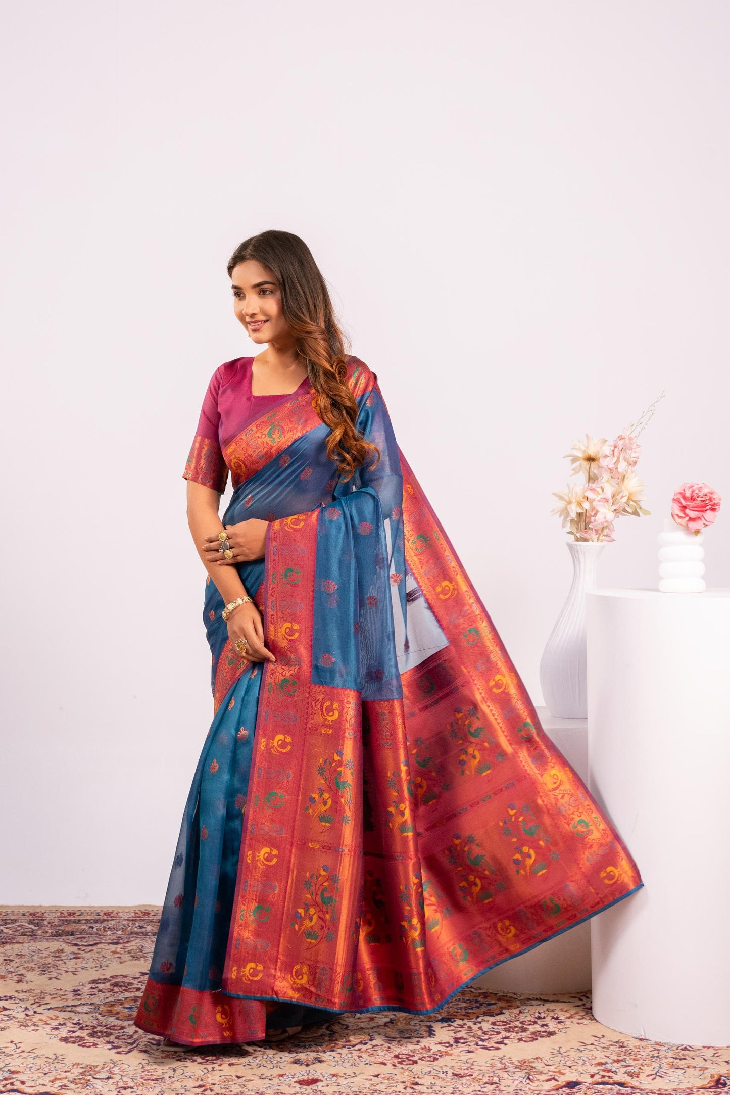 Classic Banarasi Paithani with Traditional Zari - RAMA